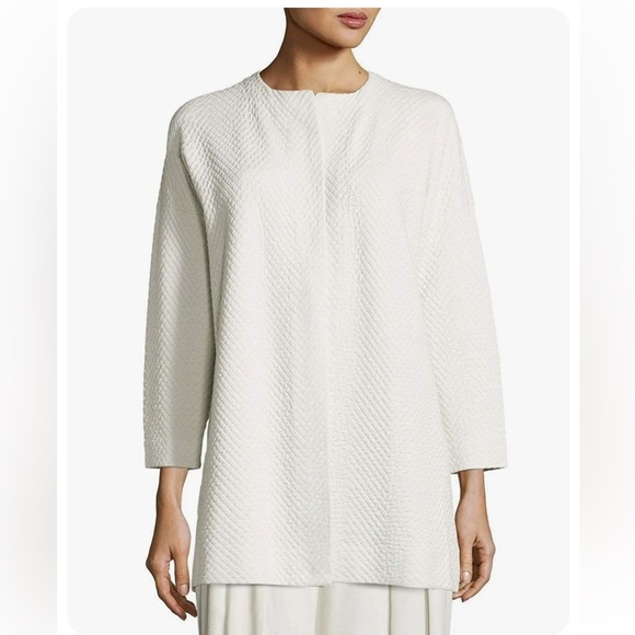 Eileen Fisher | Jackets & Coats | Eileen Fisher Bone Silkorganic Cotton ...